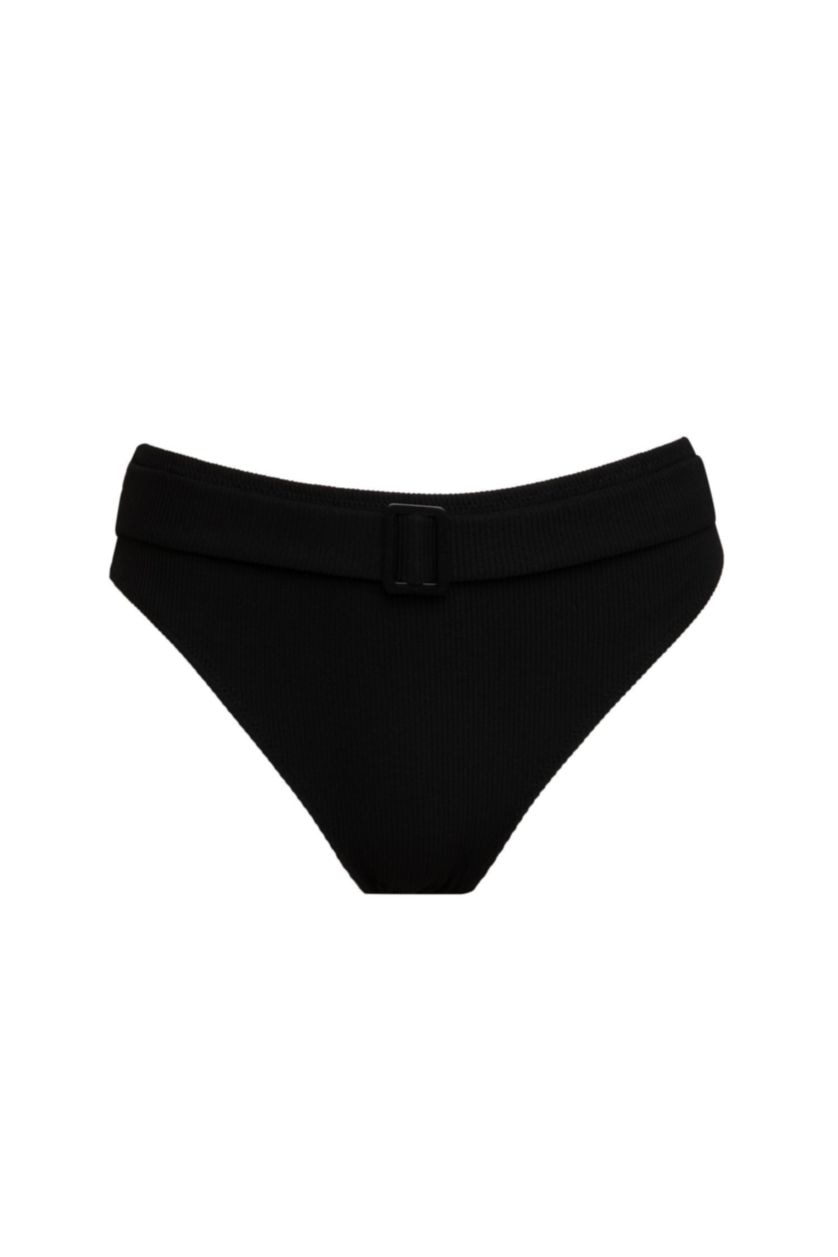 FEMME Noir Bas de Bikini à coupe régulière