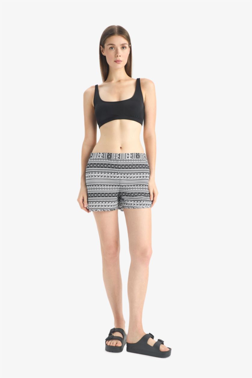 WOMAN Black Fall in Love Ethnic Patterned Swim Shorts