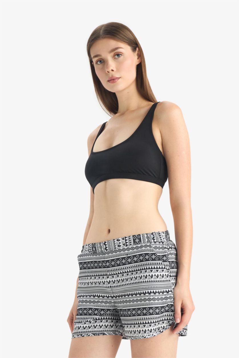 WOMAN Black Fall in Love Ethnic Patterned Swim Shorts