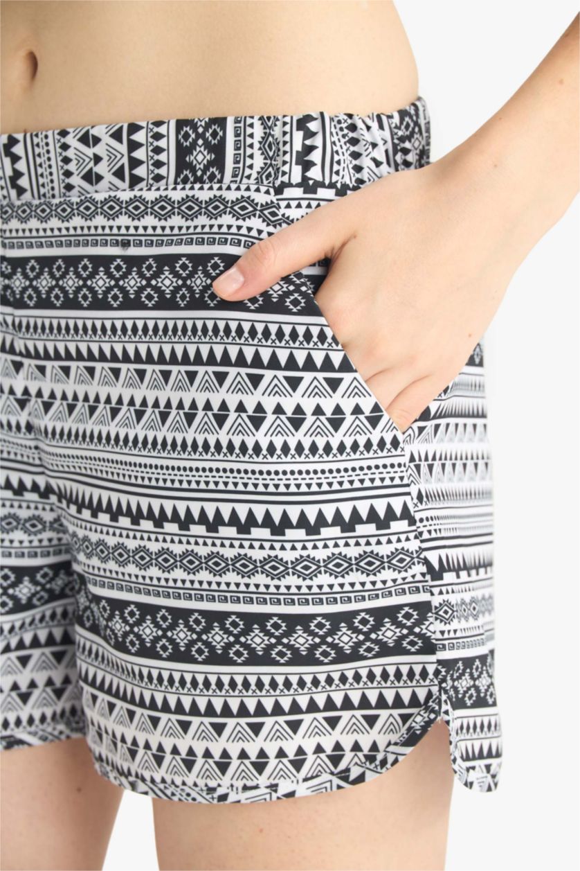 WOMAN Black Fall in Love Ethnic Patterned Swim Shorts