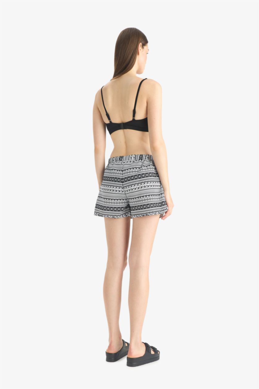 WOMAN Black Fall in Love Ethnic Patterned Swim Shorts