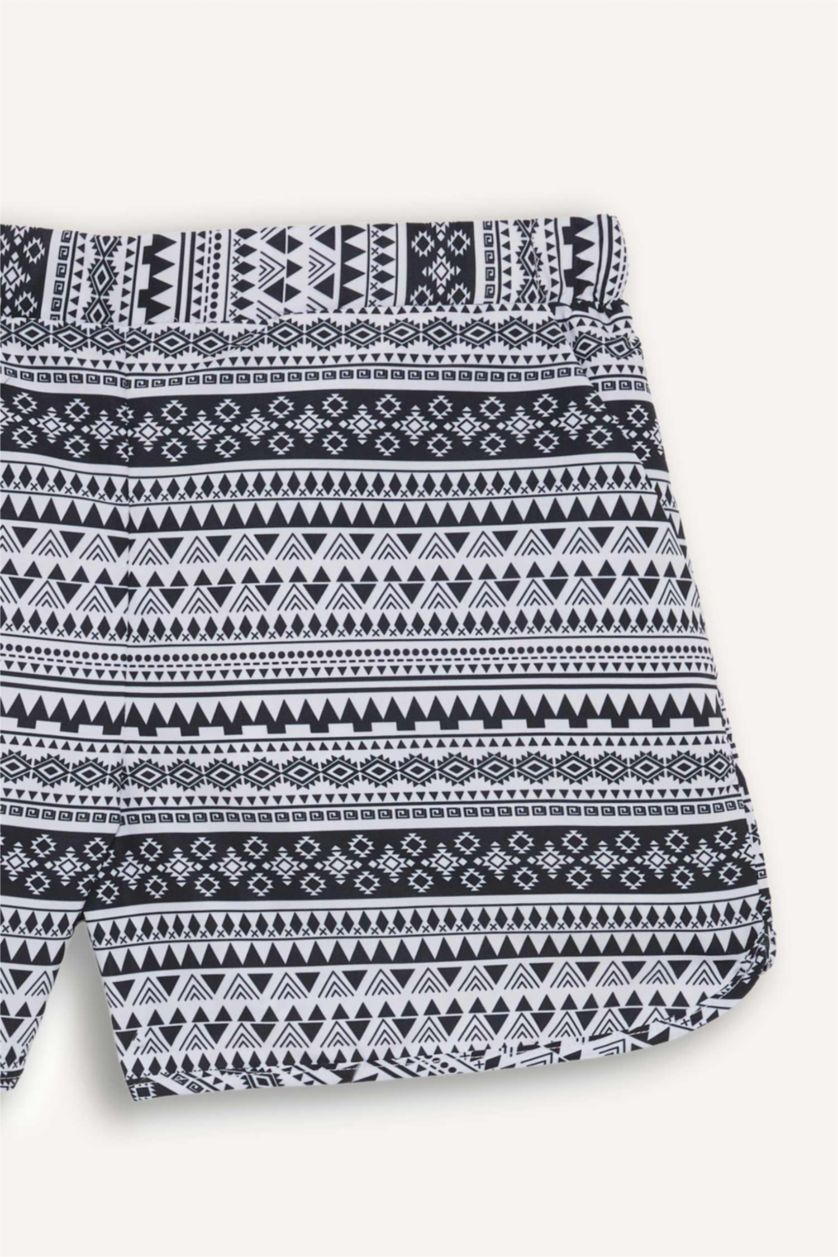 WOMAN Black Fall in Love Ethnic Patterned Swim Shorts