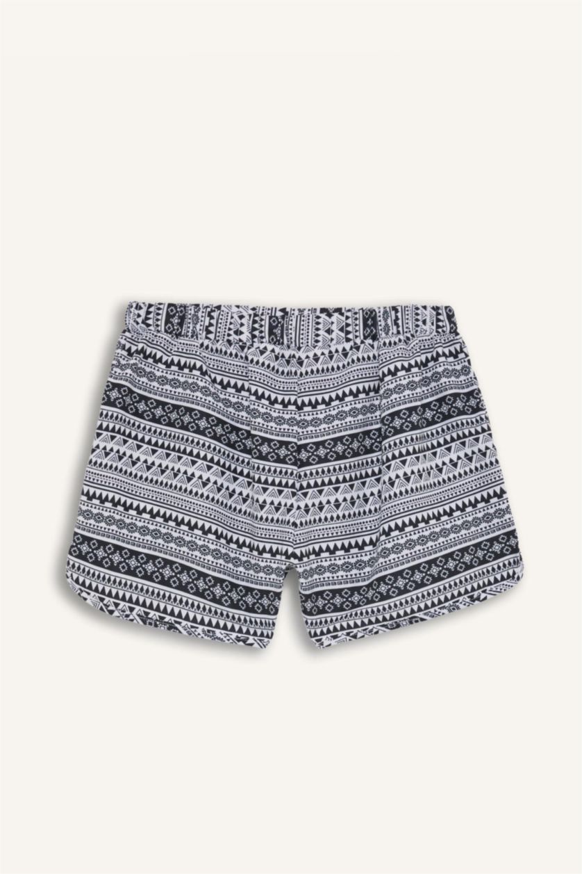 WOMAN Black Fall in Love Ethnic Patterned Swim Shorts
