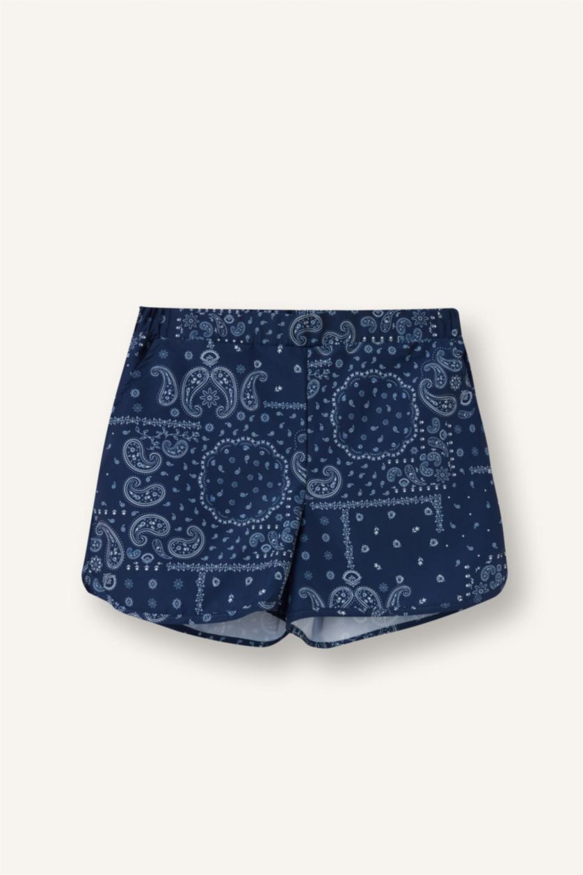 Woman NAVY Regular Fit Ethnic Patterned Swim Shorts