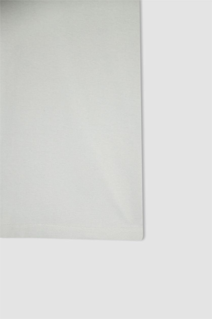 Erkek Açık Taş Slim Fit Dar Kesim Kısa Kollu Basic Düz Polo Tişört