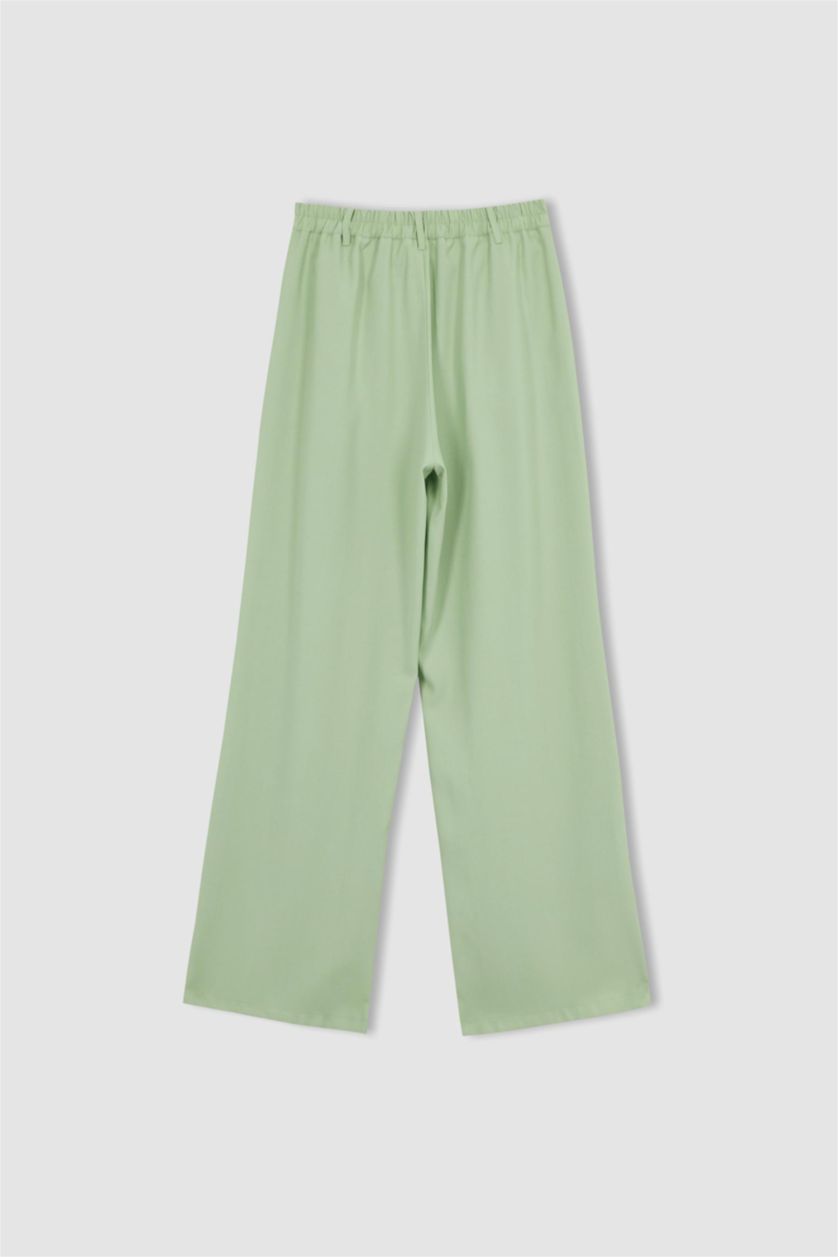 FEMME Bleu Pantalon Jambes larges