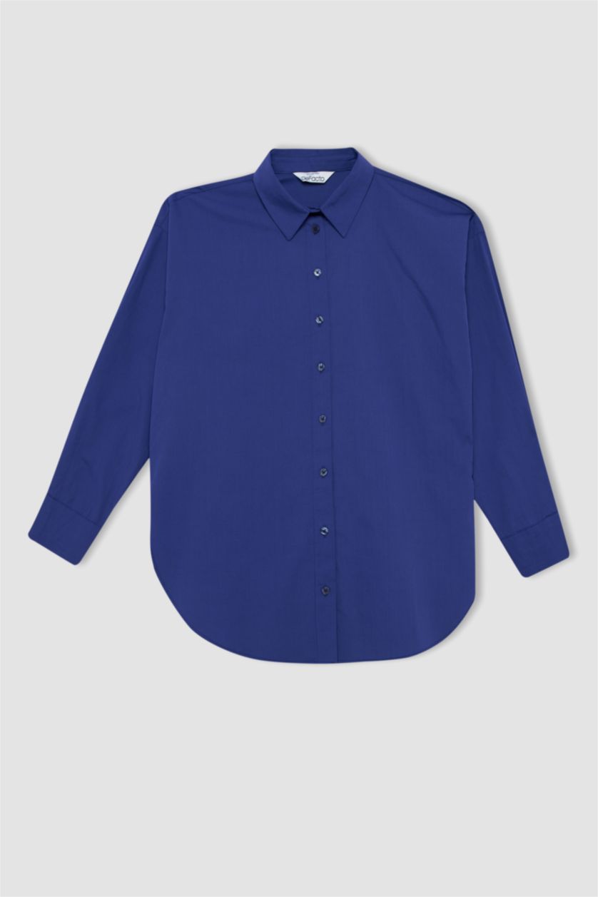 Kadın Royal Oversıze Poplin Uzun Kollu Tunik