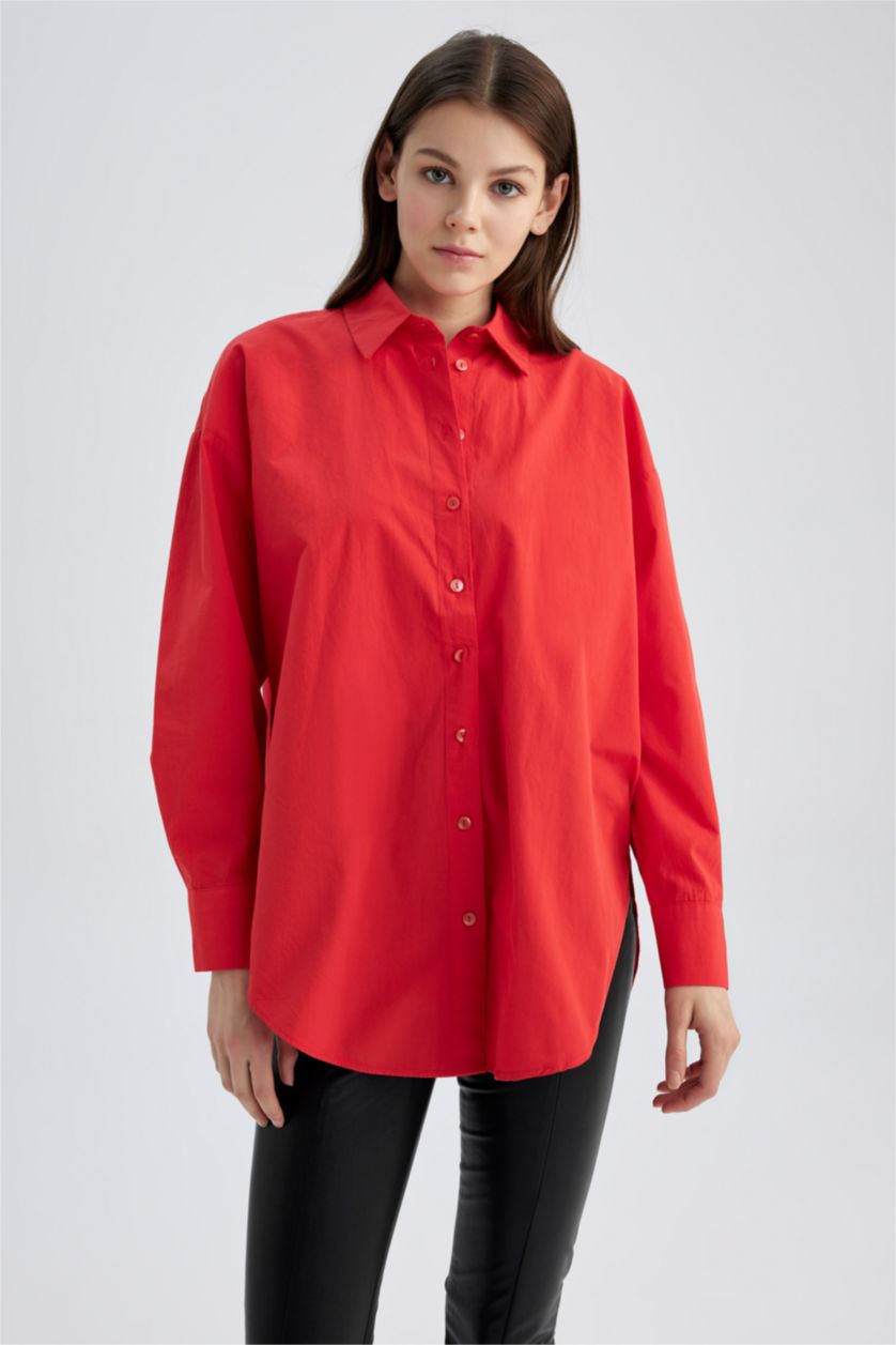 FEMME Rouge Popeline Coupe Oversize