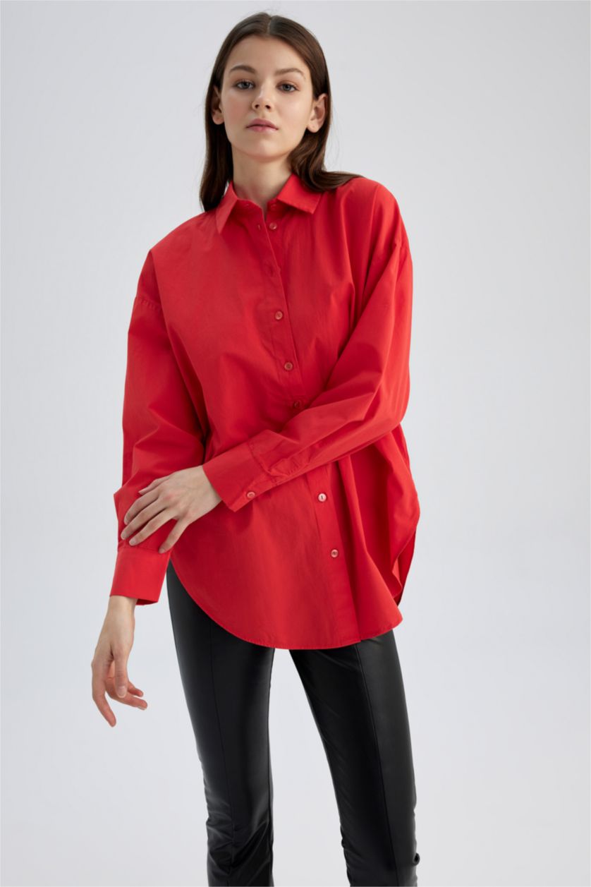 FEMME Rouge Popeline Coupe Oversize