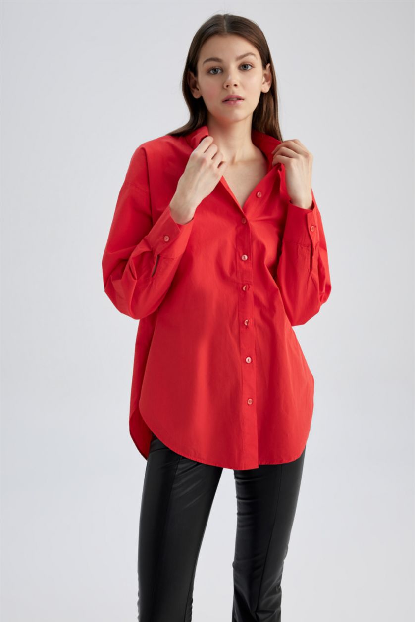 FEMME Rouge Popeline Coupe Oversize