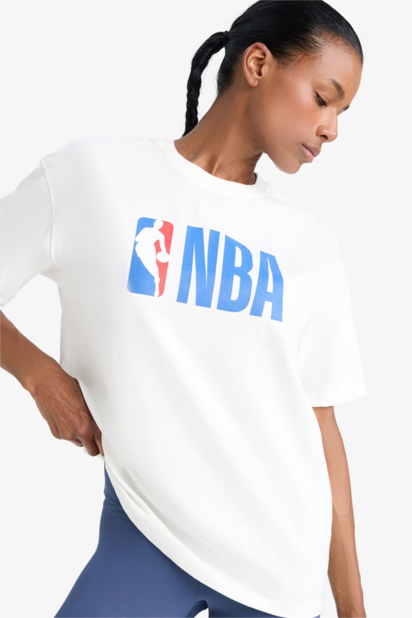 Women White Oversize Fit Short Sleeve T-Shirt