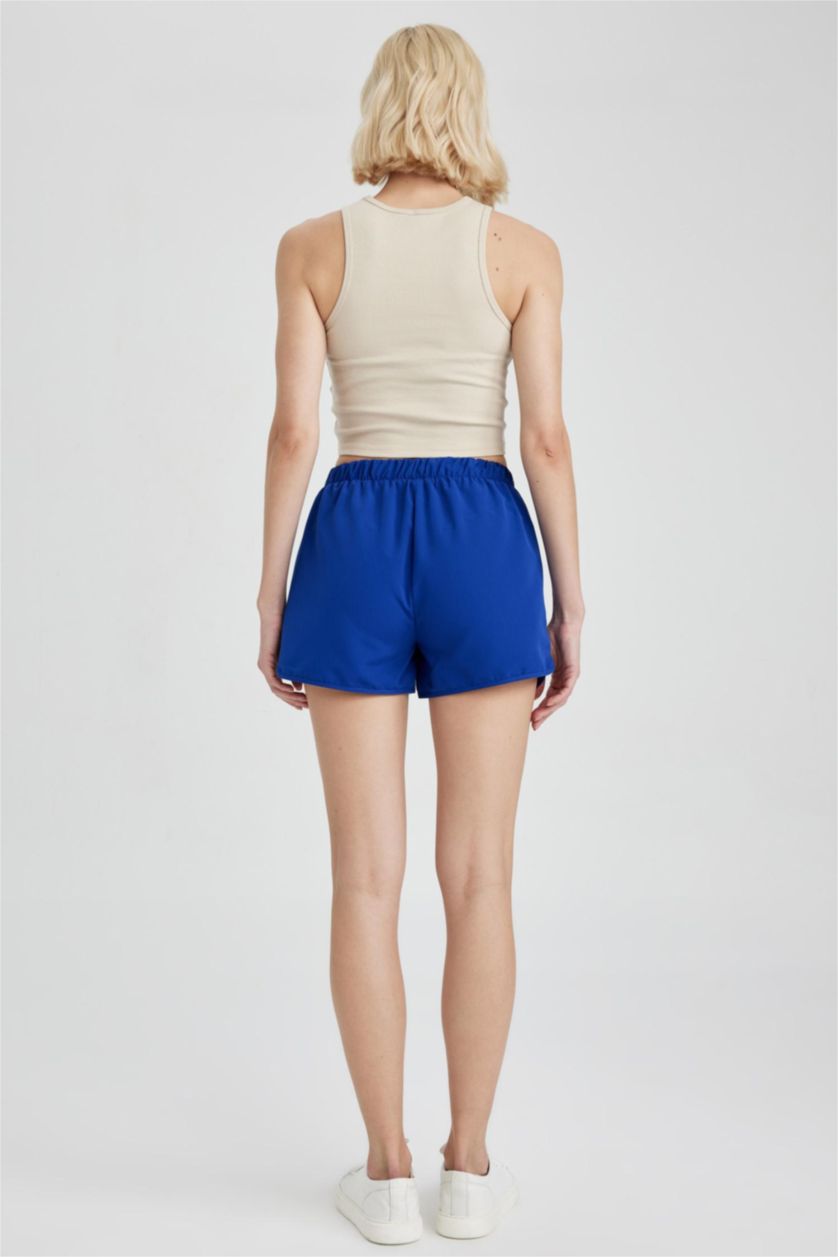 حريمي أزرق فاقع شورت بحر قصة عادية