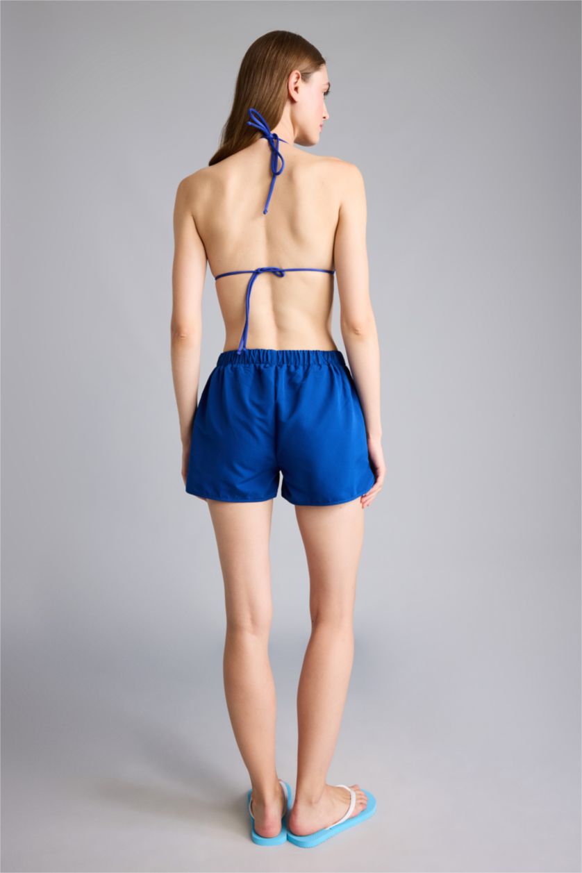 Kadın Saks Regular Fit Deniz Şortu