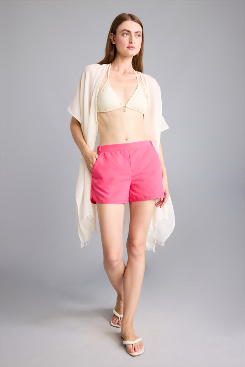 WOMAN Dark Pink Fall in Love Regular Fit Swim Shorts