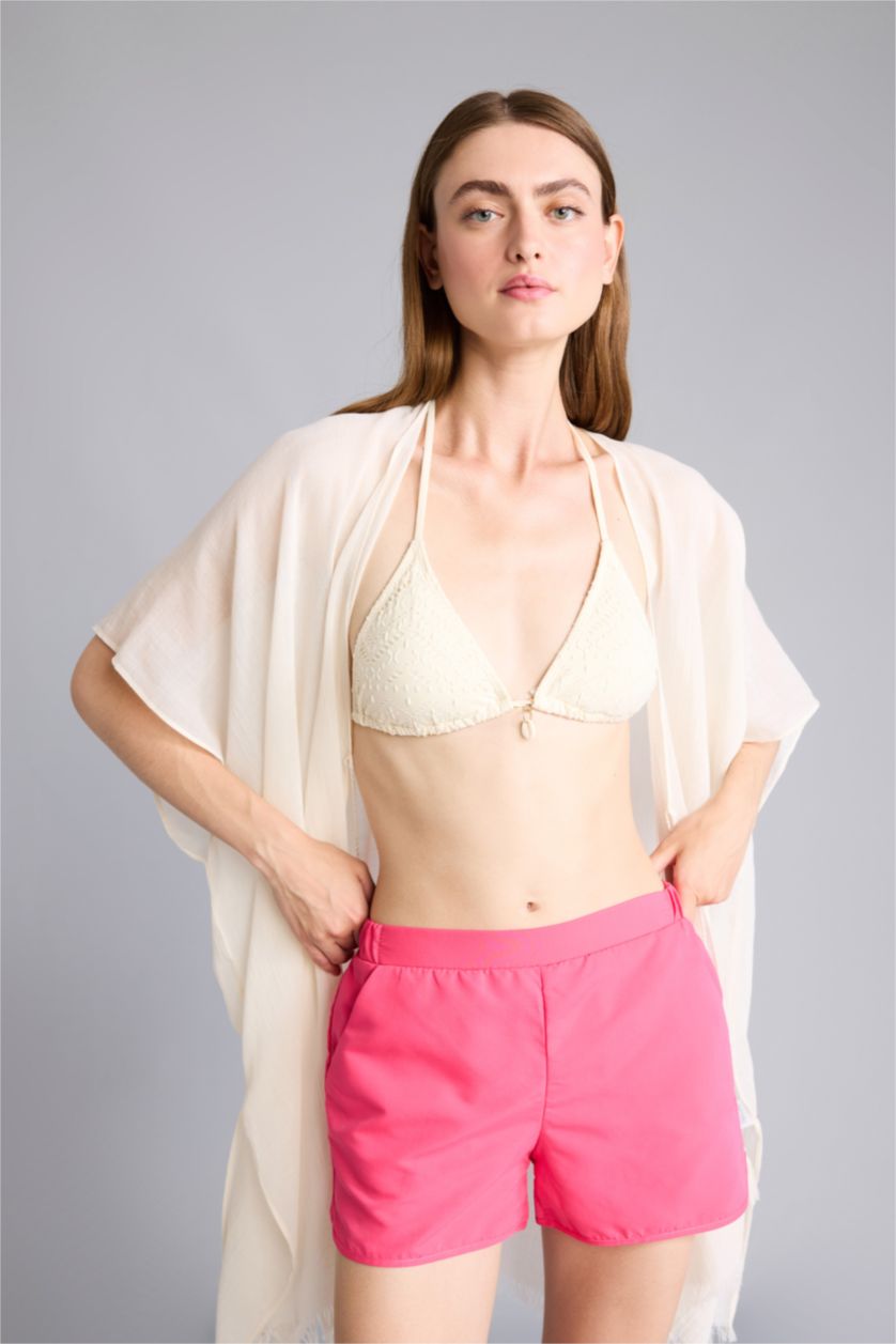 WOMAN Dark Pink Fall in Love Regular Fit Swim Shorts