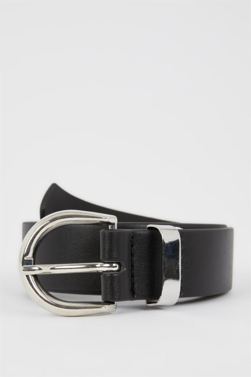 WOMAN Black Women's Leather Look Belt