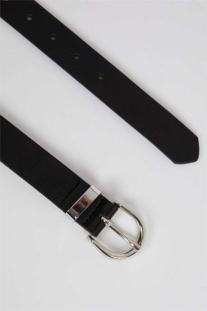 WOMAN Black Women's Leather Look Belt