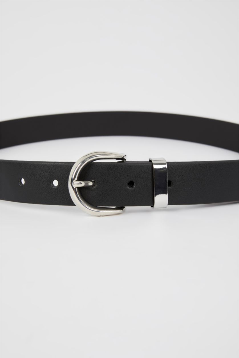 WOMAN Black Women's Leather Look Belt
