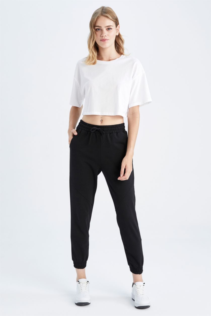WOMAN Black Jogger Standard Fit Trousers