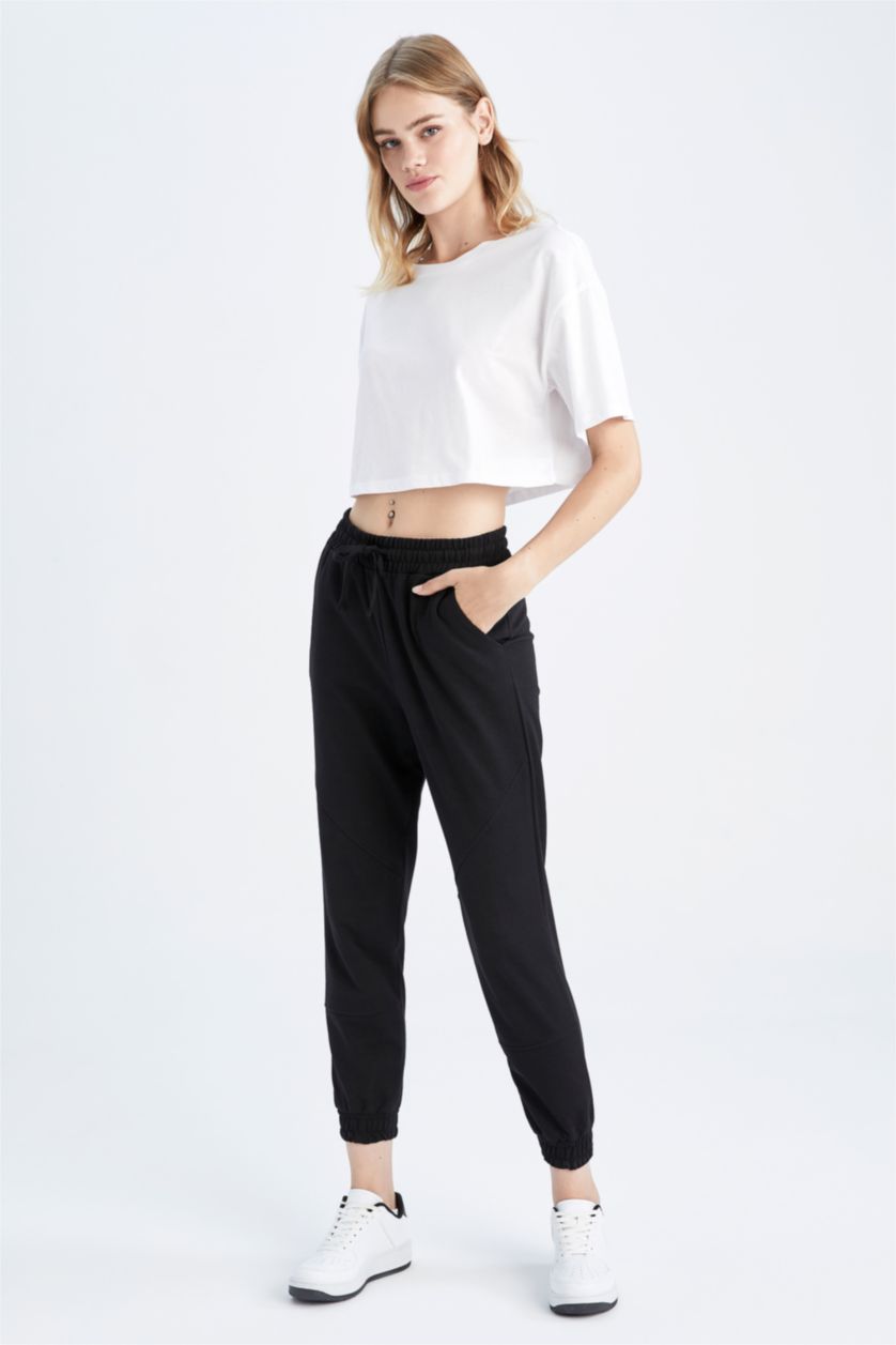 WOMAN Black Jogger Standard Fit Trousers