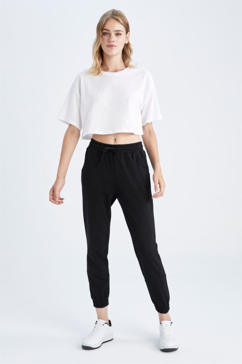 WOMAN Black Jogger Standard Fit Trousers