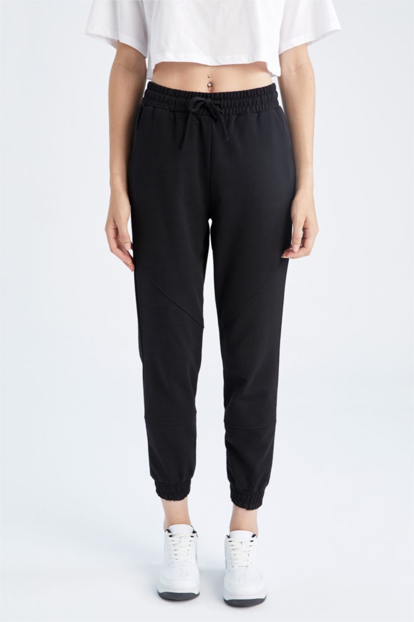 WOMAN Black Jogger Standard Fit Trousers