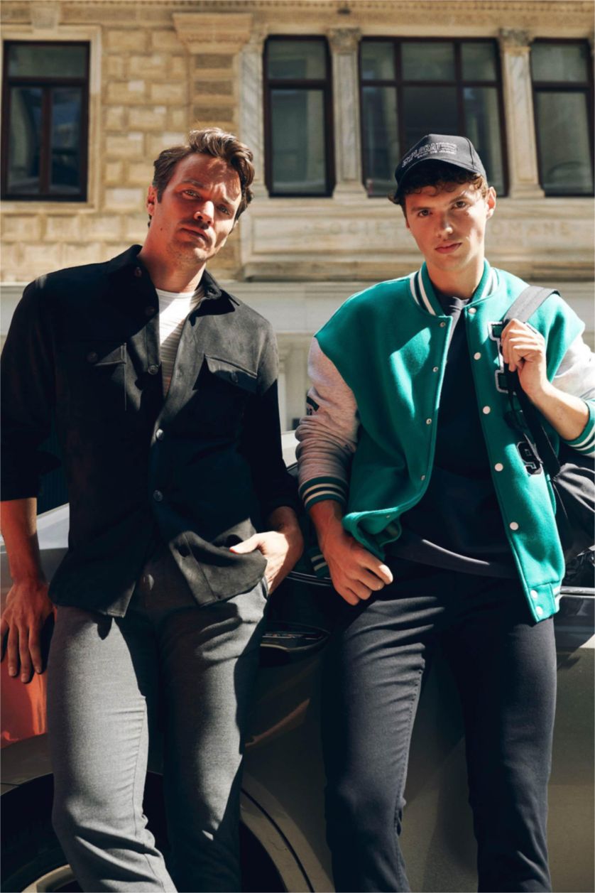 HOMME Noir Veste chemise en daim coupe classique