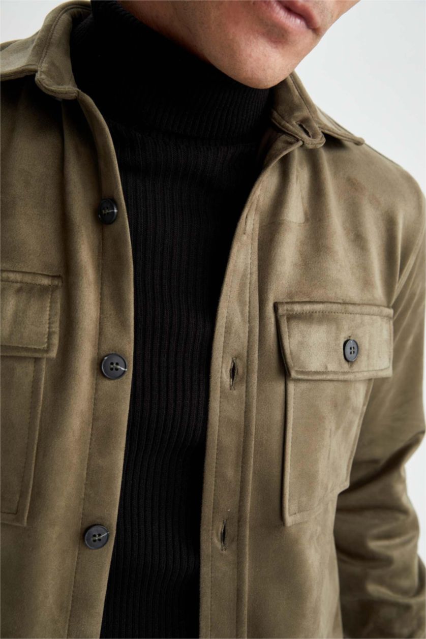 رجال كاكي قميص بولو شمواه قصة عادية كم طويل