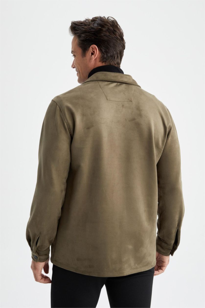 رجال كاكي قميص بولو شمواه قصة عادية كم طويل