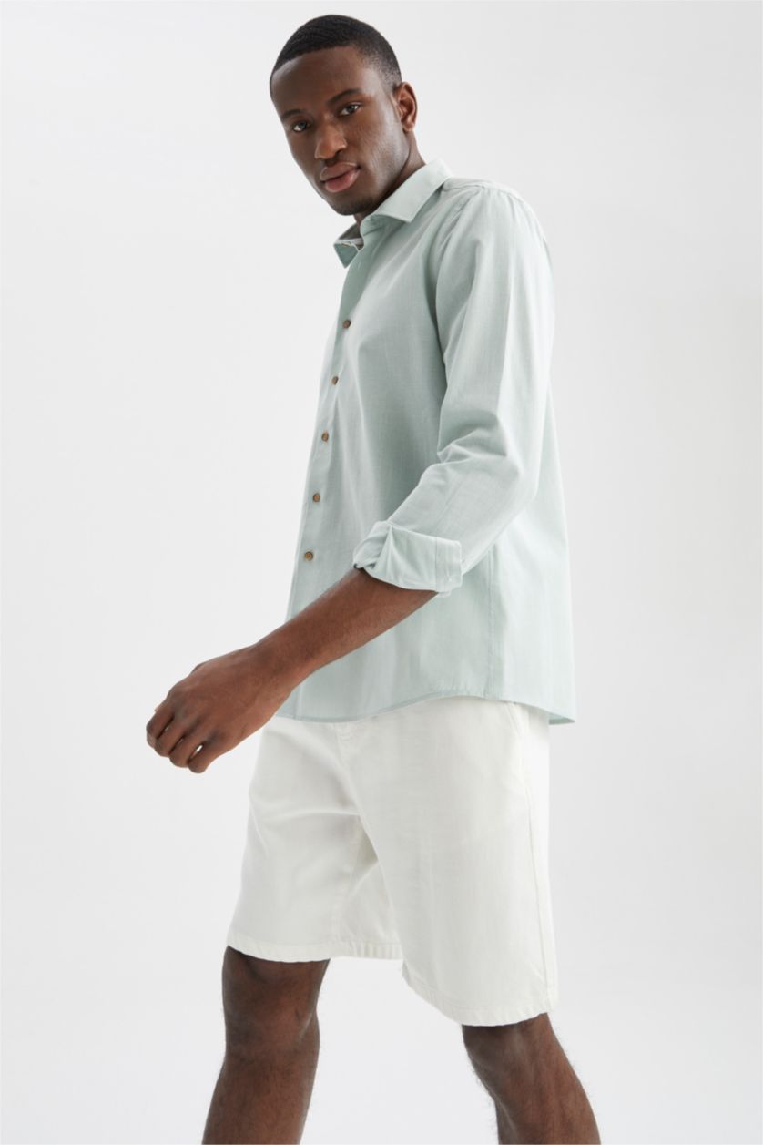 HOMME Bleu Chemise à manches longues classique coupe moderne