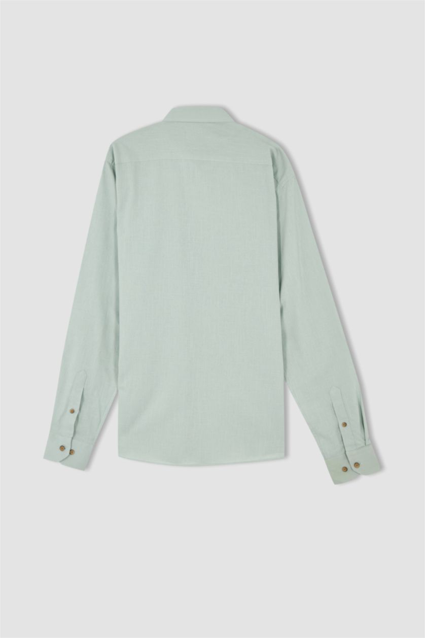 HOMME Bleu Chemise à manches longues classique coupe moderne