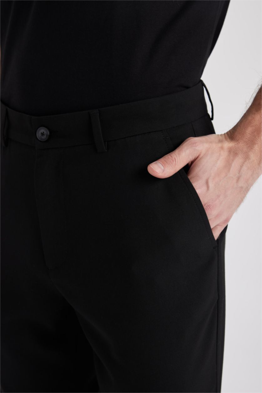 MAN Black Tailored Regular Fit Trousers
