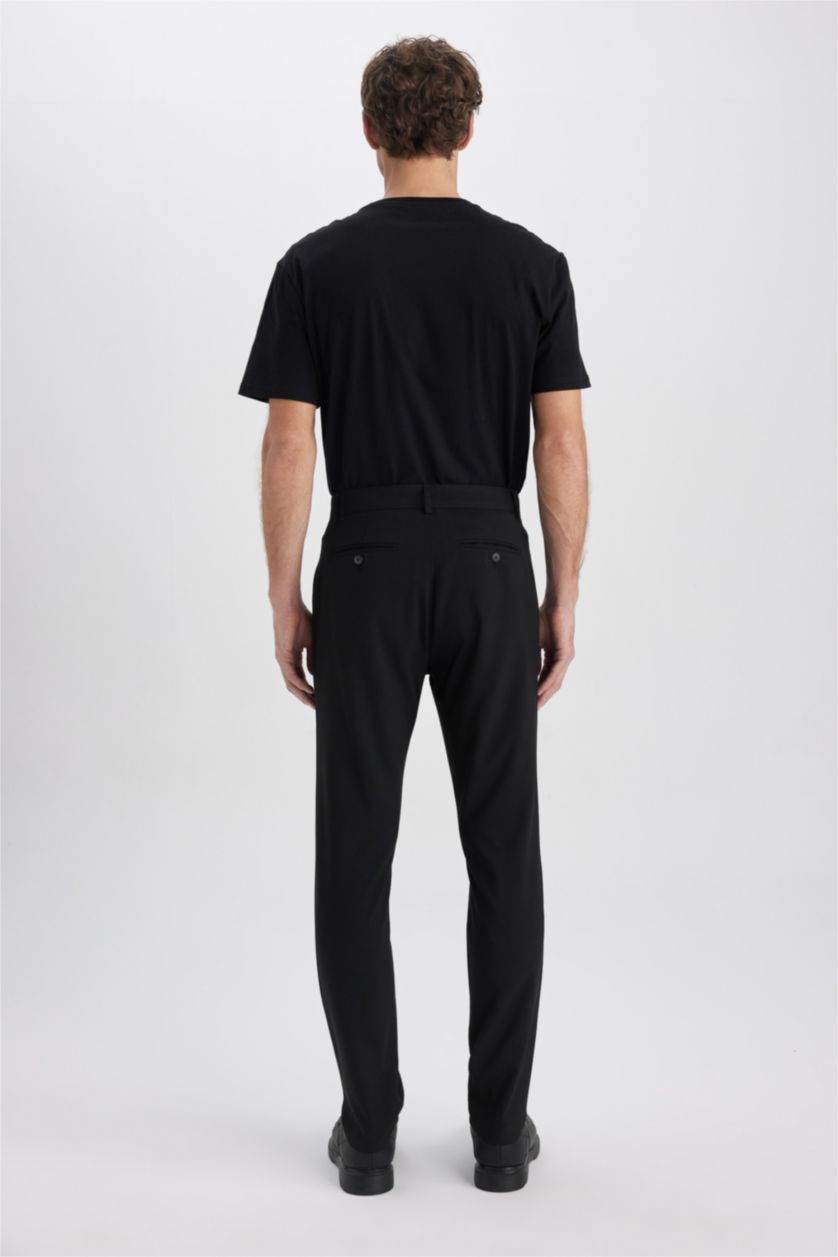 MAN Black Tailored Regular Fit Trousers
