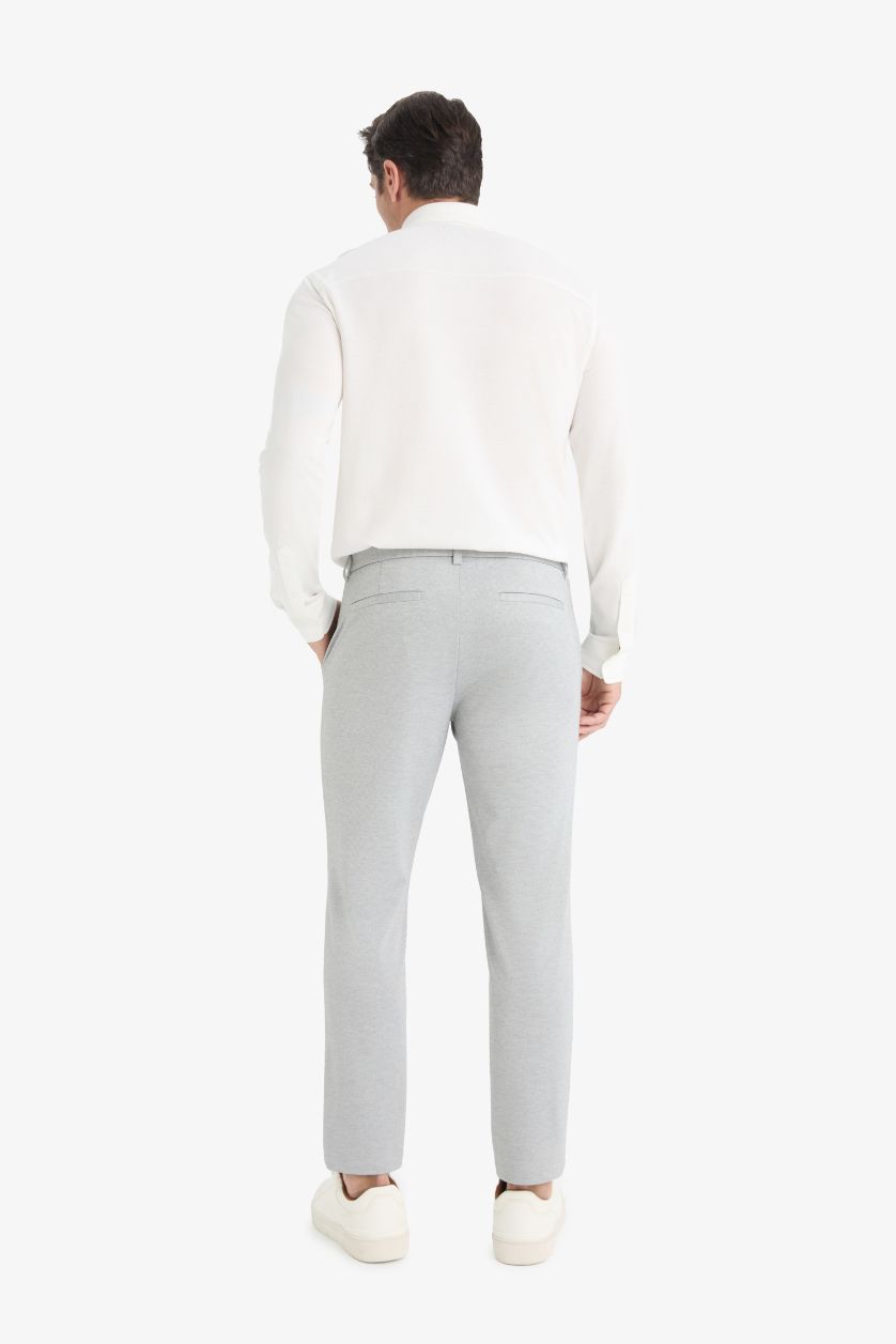 Erkek Gri Melanj Jogger Düz Paça Her Yöne Esneyen Kumaş Pantolon