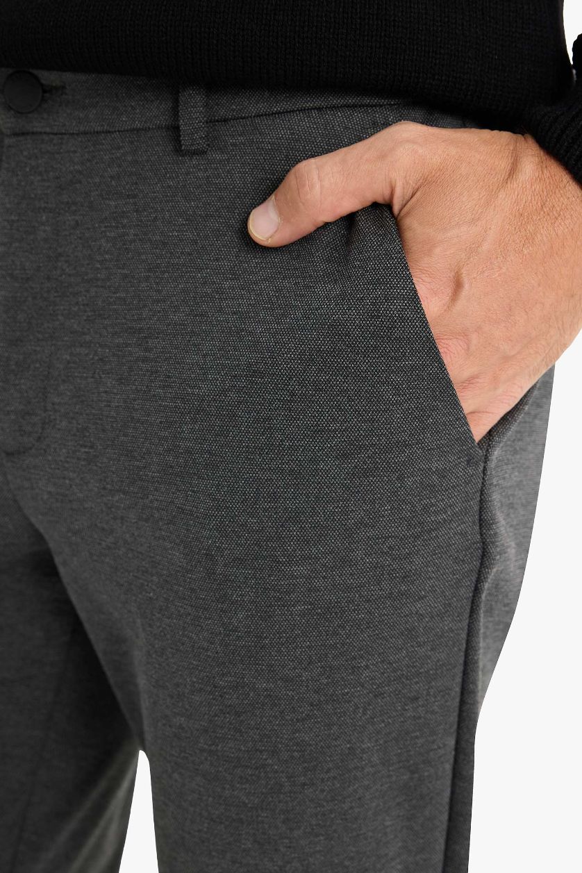 Man Anthracite Basic Straight Leg Summer Fabric Jogger Pants