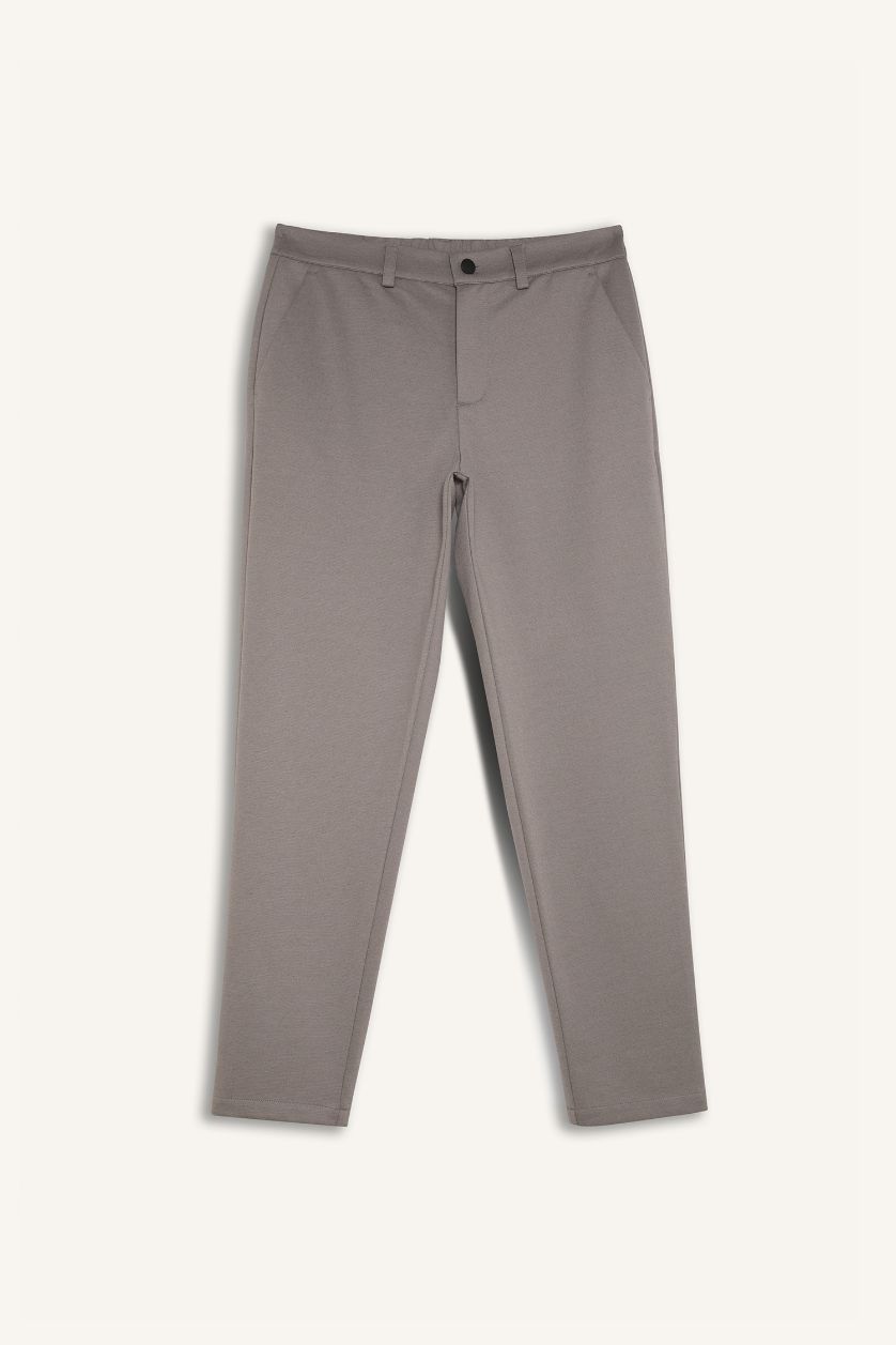 Erkek Bej Jogger Düz Paça Her Yöne Esneyen Kumaş Pantolon