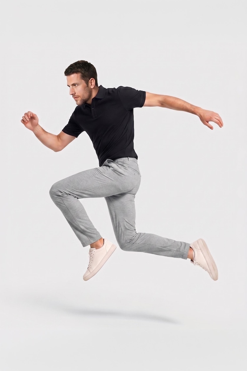 Men Grey Melange jogger Trousers