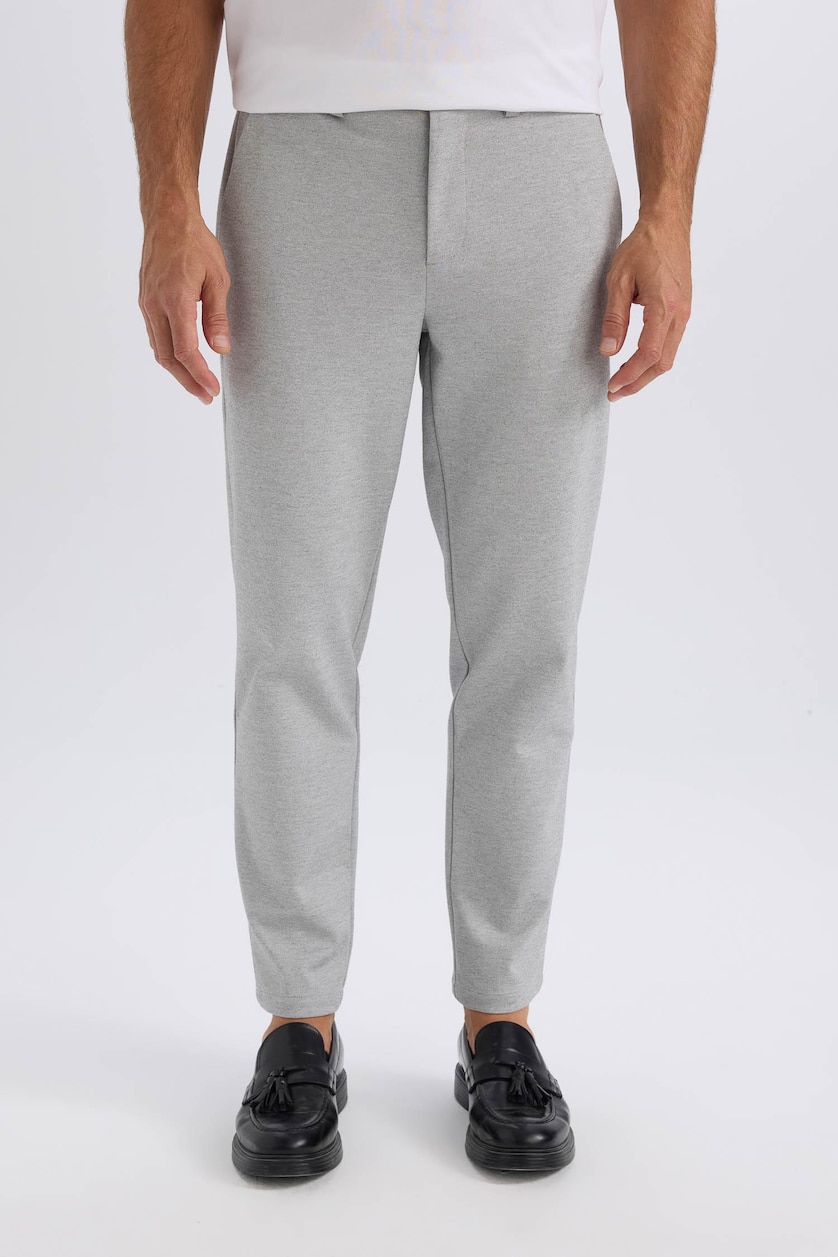 Men Grey Melange jogger Trousers