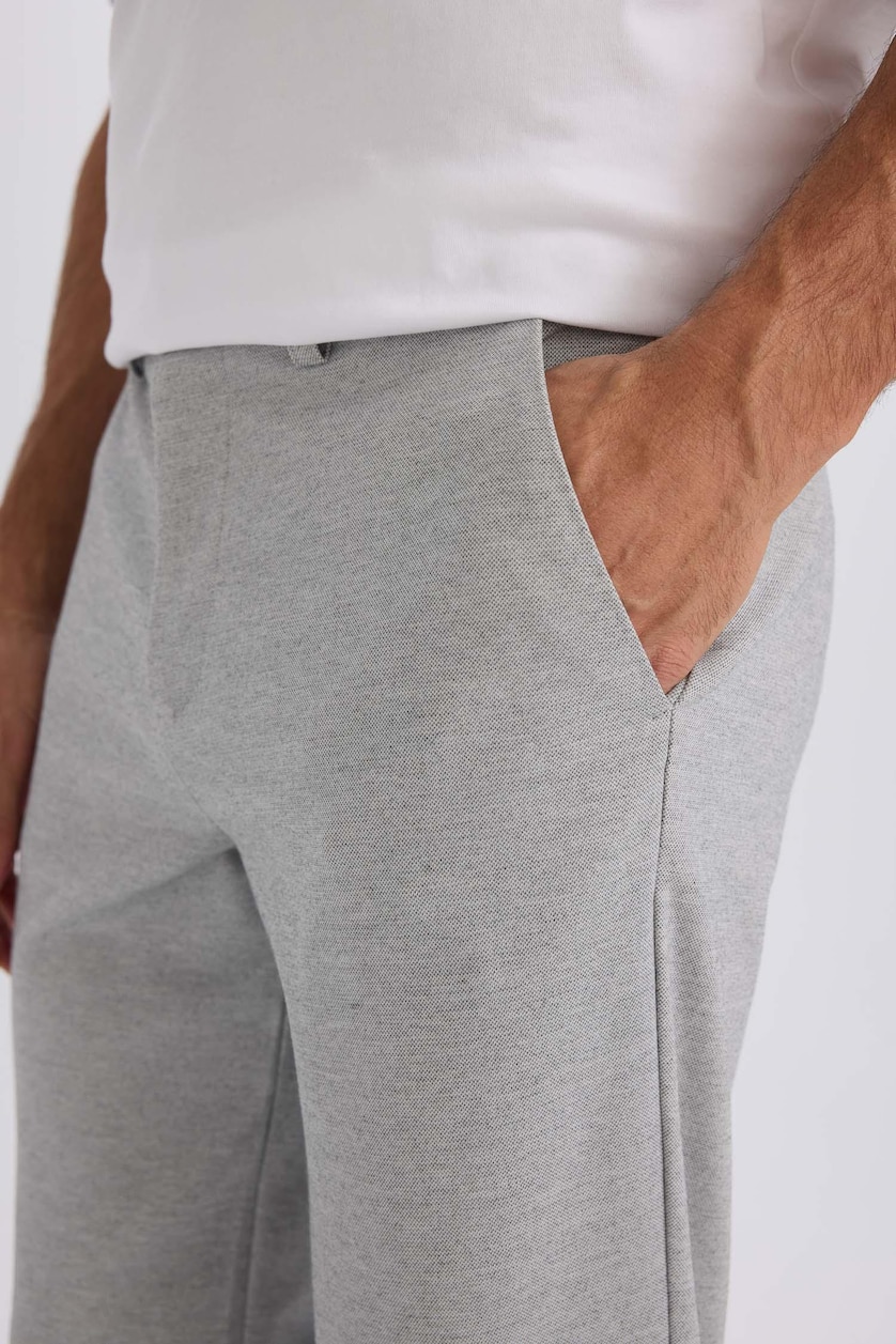 Men Grey Melange jogger Trousers
