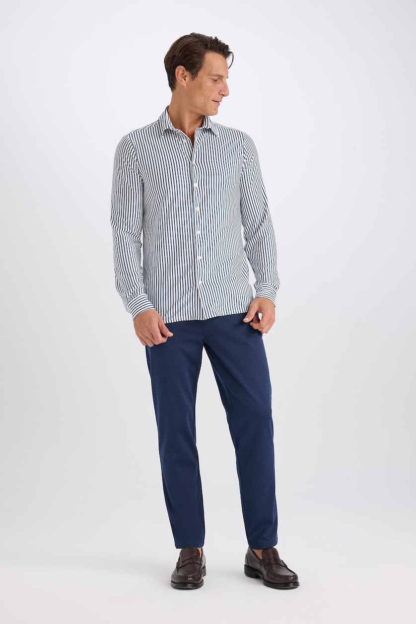 MAN Indigo Melange Basic Straight Leg Summer Fabric Joggers