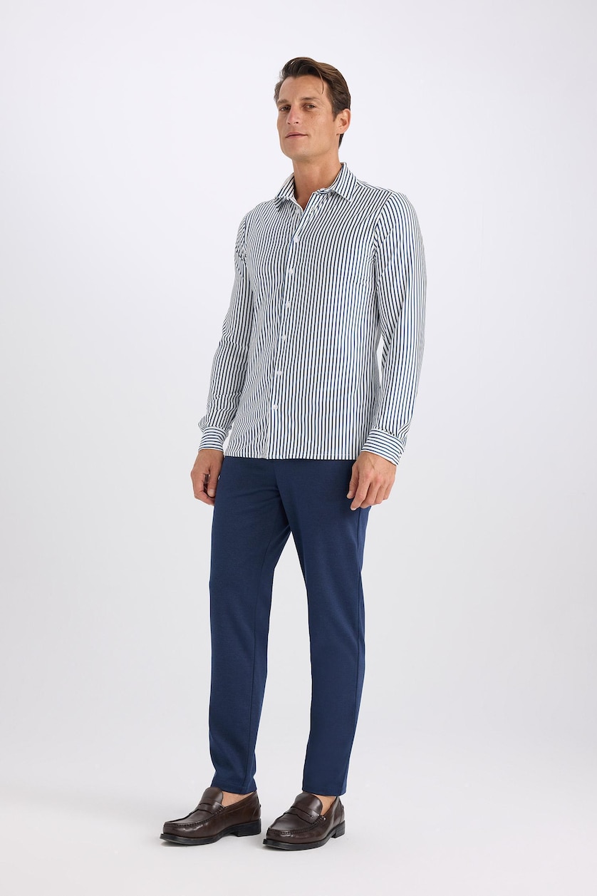 MAN Indigo Melange Basic Straight Leg Summer Fabric Joggers