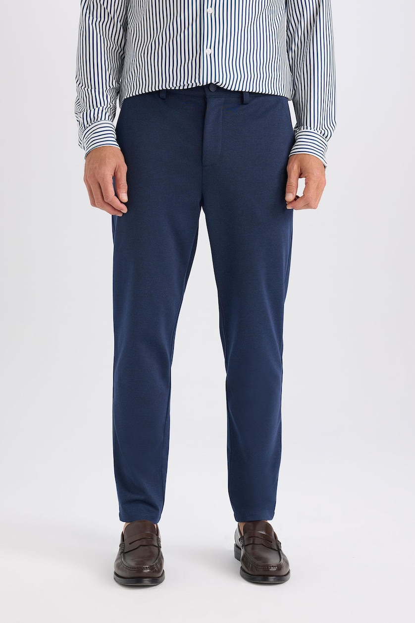 MAN Indigo Melange Basic Straight Leg Summer Fabric Joggers