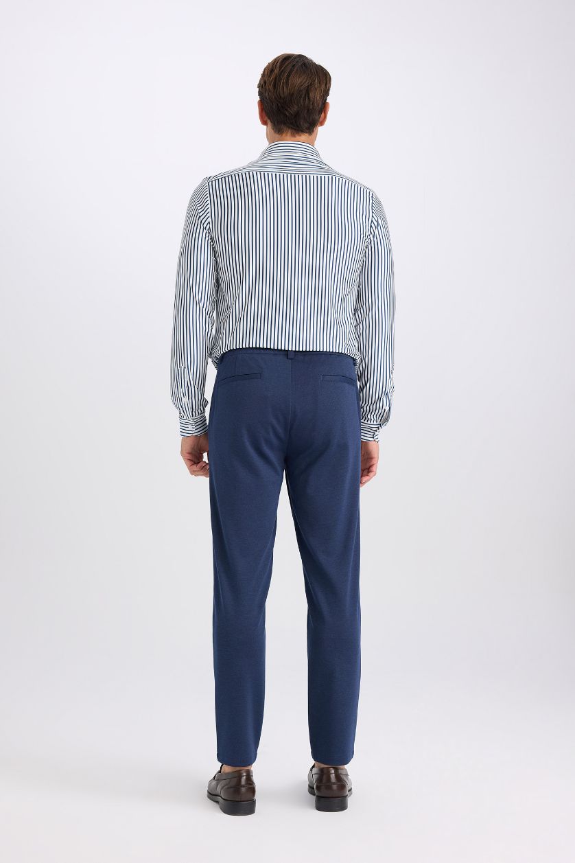 رجالي ميلانج نيلي بنطلون جوجر قماش صيفي بيزك برجل عادية