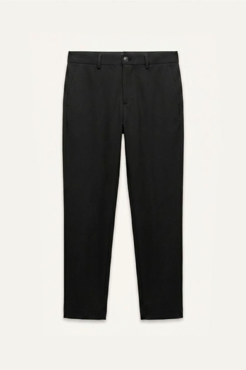 Men Black Tailored Fit Trousers
