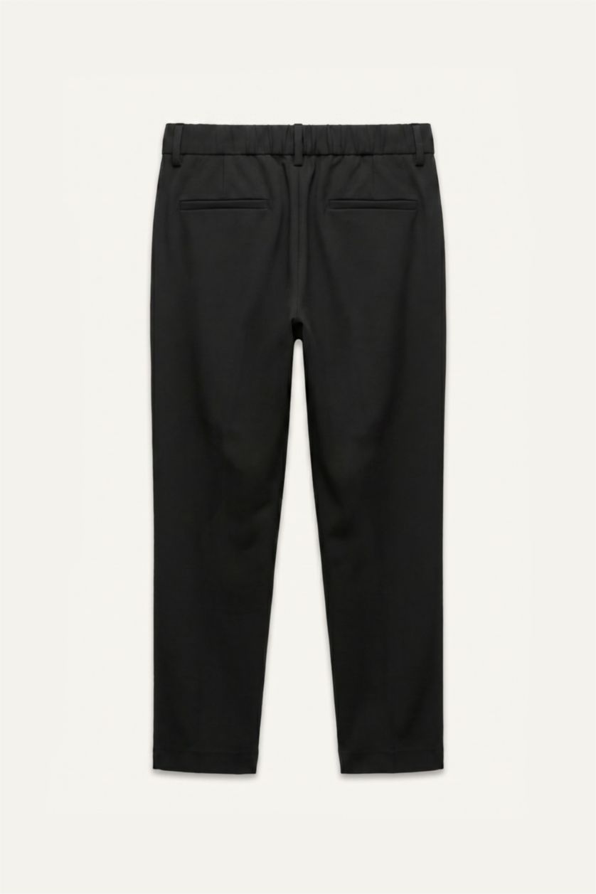 Men Black Tailored Fit Trousers