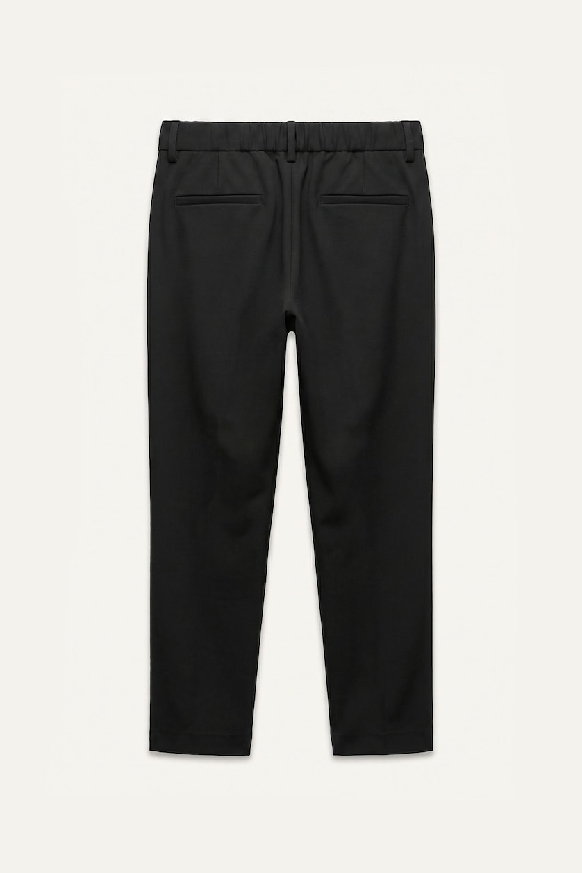 Erkek Siyah Esnek Kumaş Jogger Düz Paça Pantolon