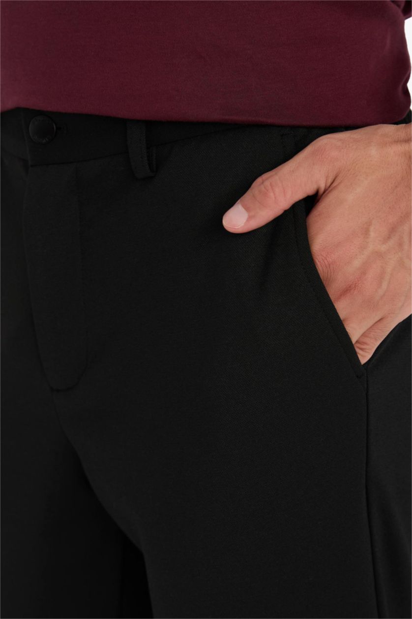 Erkek Siyah Tailored Fıt Pantolon