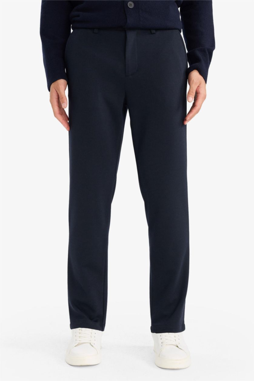 Erkek Lacivert Jogger Düz Paça Pantolon