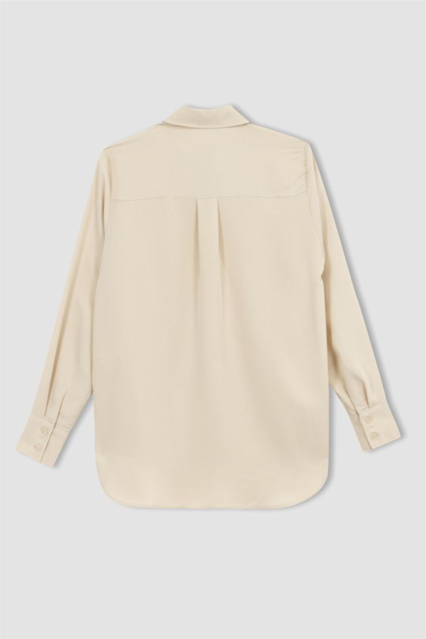 Woman Beige Regular Fit Long Sleeve Shirt