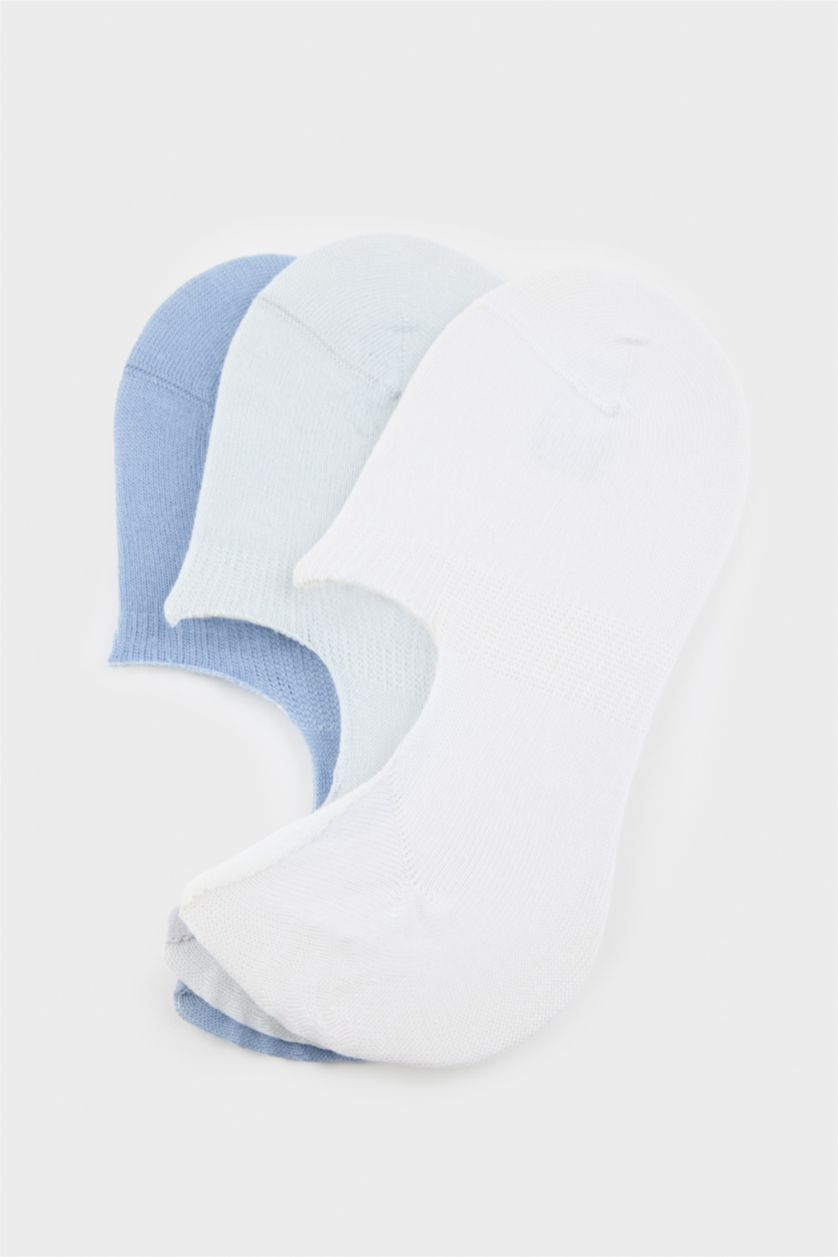 FEMME BLEU Clair Lot de 3 Chaussettes invisibles en coton pour femme